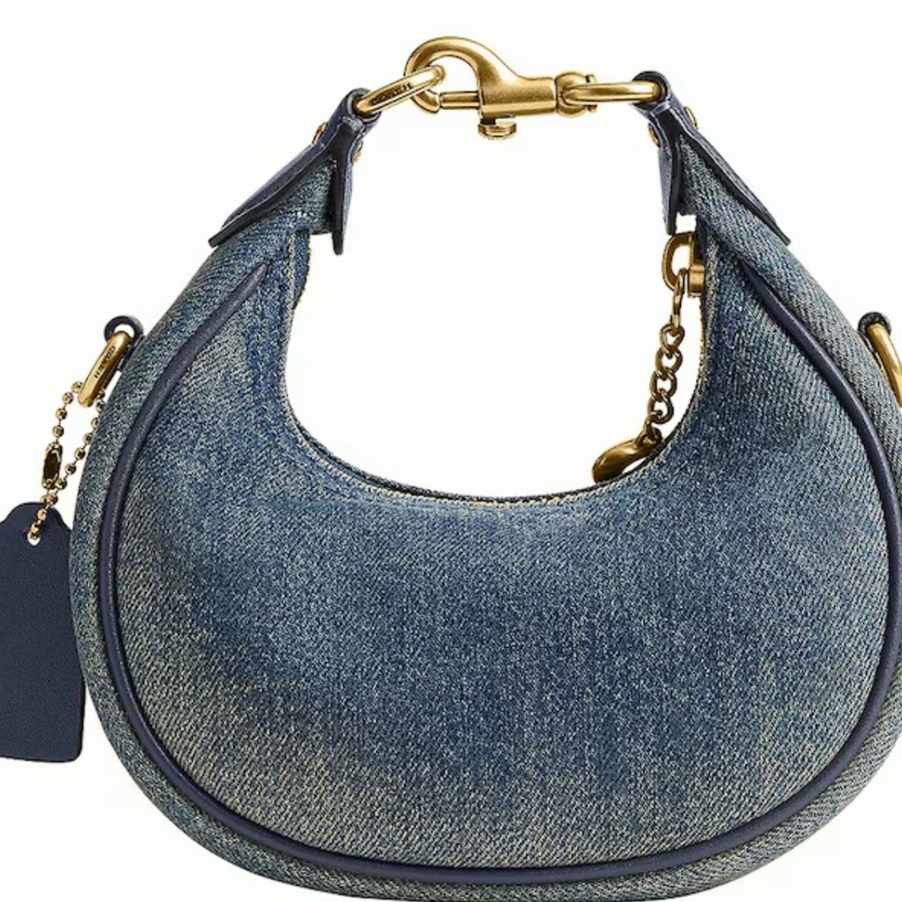 Coach Denim Crescent Hobo Bag - Blue